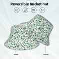 thumbnail image 5 of Daiia Floral In Teal Pattern Bucket Hat - Trendy Cotton Sun Hat for Beach, Golf, Fishing - Fun Outdoor Vacation Boonie for Men and Women, 5 of 9