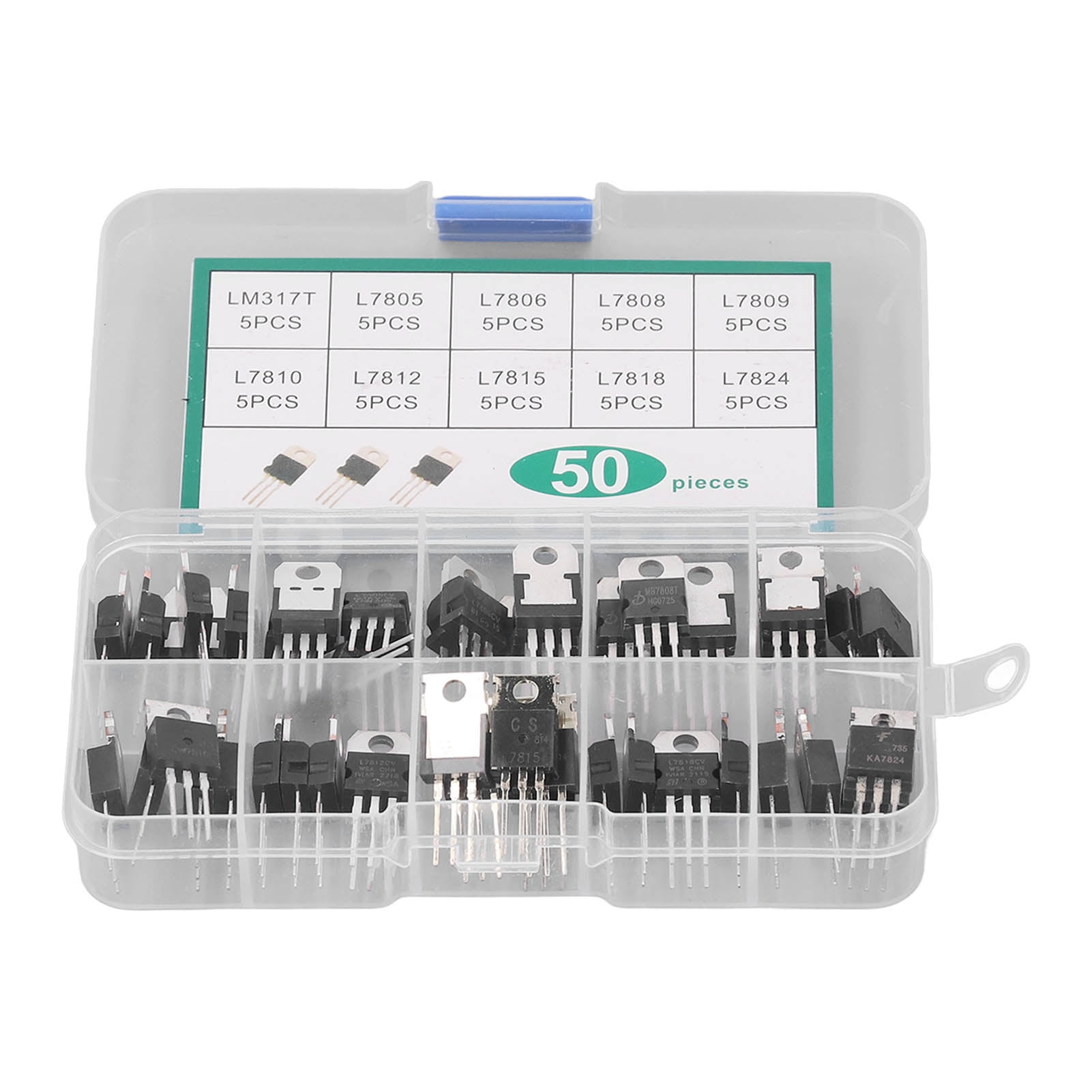 Kit de transistores de 50 Uds a serie 220 LM317T L7805 L7806 L7808 ...