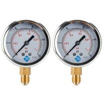 2X Low Pressure Pressure Gauge 0-1Bar 0- 15PSI 1/4 Inch 68mm Dial Hydraulic Water Pressure Gauge Manometer,2 x Oil injection pressure gauge,Silver