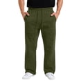 thumbnail image 2 of Mens Baggy Sweatpants Casual Wide Leg Big and Tall Sweat Pants with Pockets Lounge Fleece Track Pants Open Bottom Trousers Army Green L, 2 of 3