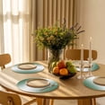 thumbnail image 3 of Round Placemats Ombre Green 15 inch Set of 6 Table Mats for Dining Table Green White Gradient Color Heat Resistant Non-Slip Kitchen & Home Decorative Place Mat Set, 3 of 8