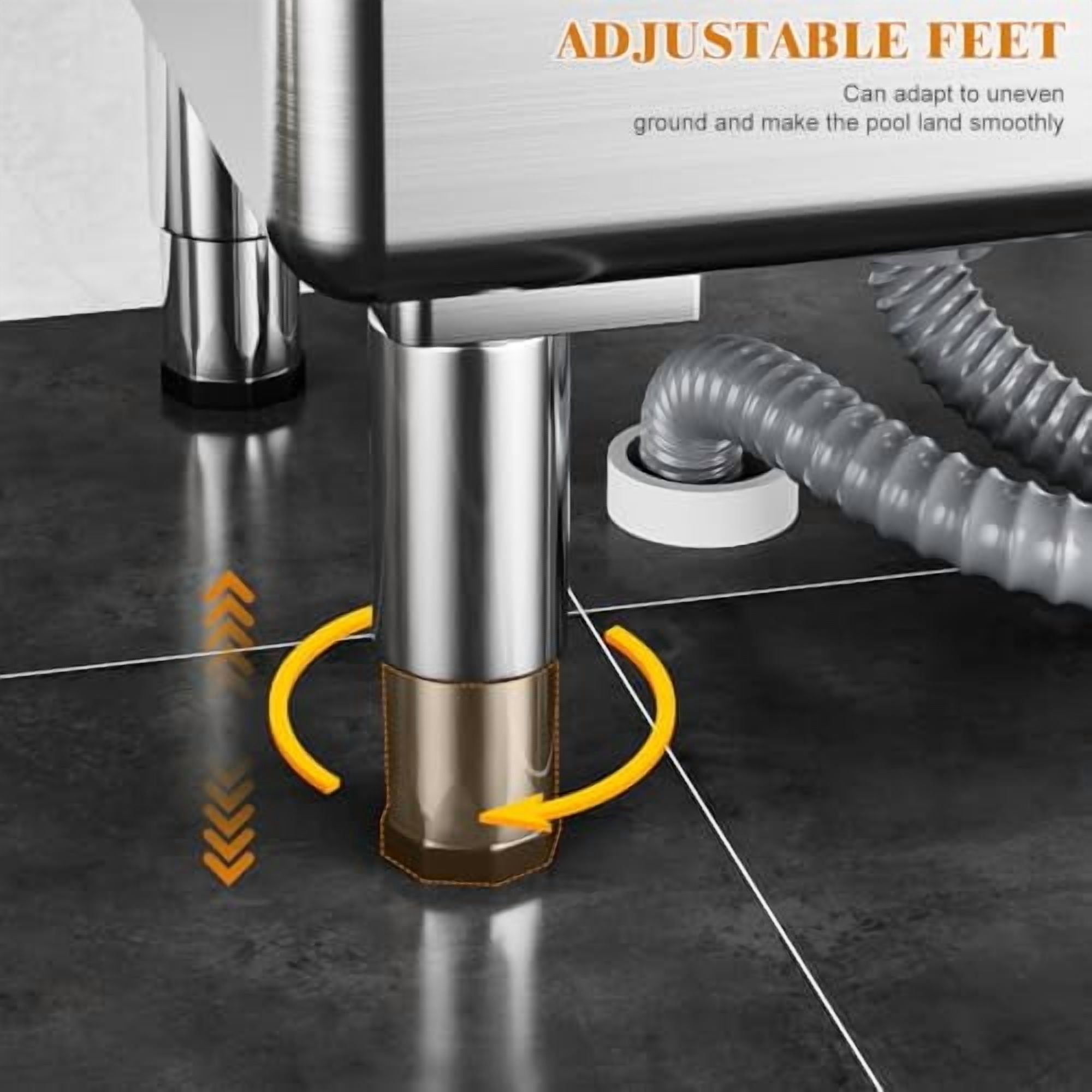 Mohsoe Commercial Mop Sink Stainless Steel, Large Capacity Floor Utility Sink with High Splash Baffle, Detachable Filter Basket, for Mudroom Laundry Restaurant Janitor