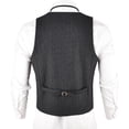 thumbnail image 3 of GFDYREE Men's Slim Fit Herringbone Tweed Suits Vest Premium Wool Blend Waistcoat, 3 of 7