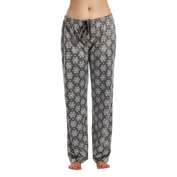 #followme Silky Fleece Buffalo Plaid Pajama Pants for Women (Holiday Snowflake, 1X)