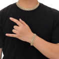 thumbnail image 4 of Block Chain Necklace & Bracelet Set (14mm, Gold), 4 of 6