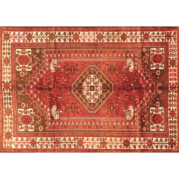 Ahgly Company Indoor Rectangle Persian Orange Traditional Area Rugs, 5' x 7'