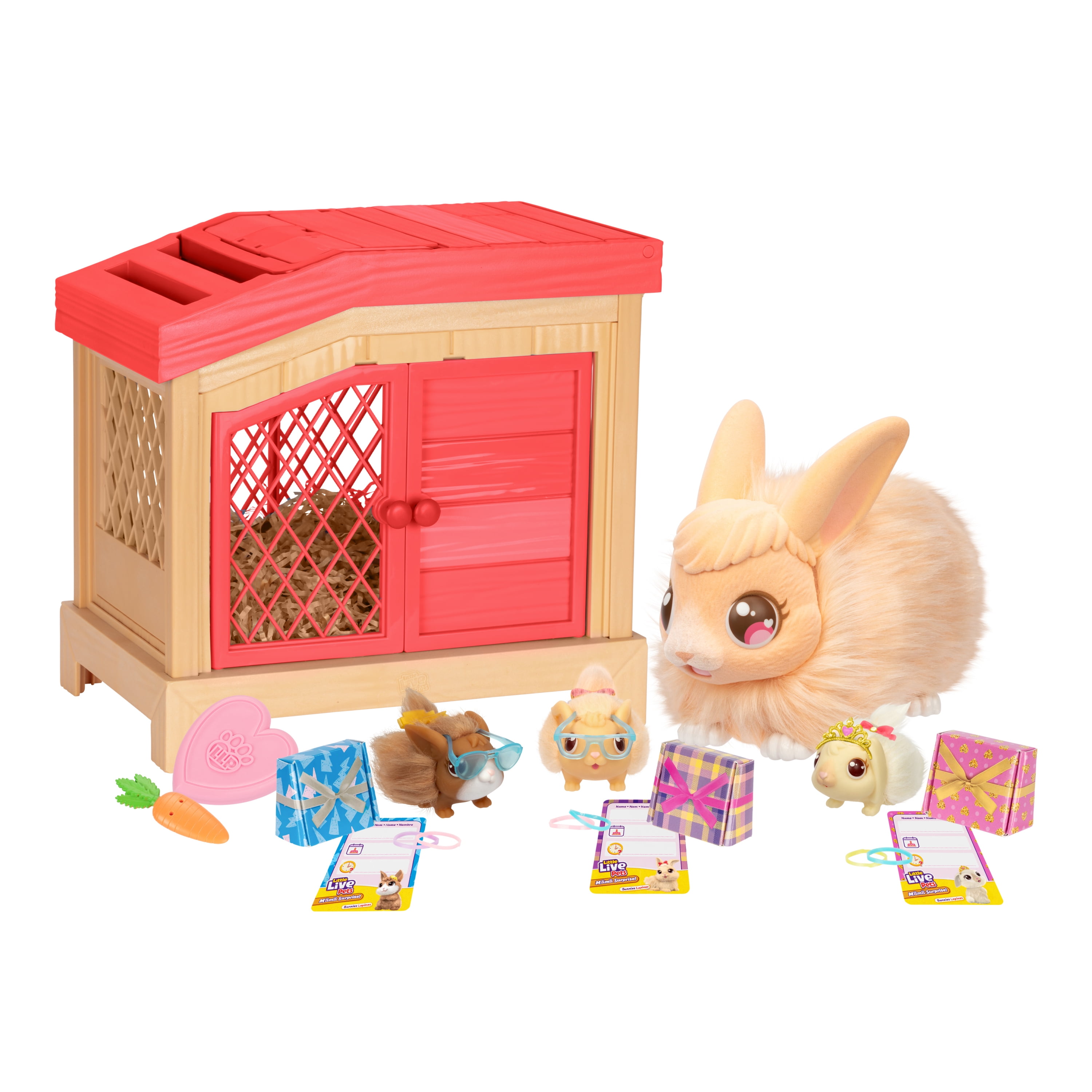 Little Live Pets Mama Surprise Bunny| Soft, Interactive Mama, 20+ Sounds & Reactions, Ages 4+