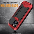 thumbnail image 4 of Case for iPhone 13 Pro,Military Grade 3 in 1 Metal Full-Body Rugged Stylish Kickstand Protective Case with Built-in Screen Protector Phone Case for iPhone 13 Pro,6.1 inch 2021 (Red), 4 of 15