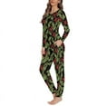 thumbnail image 3 of Conjunto de pijama elegante de Navidad para mujer, ropa de dormir informal, jersey de manga larga con estampado a pedido, ropa de estar cómoda, 3 of 4