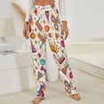 thumbnail image 3 of Birthday Party Colorful Doodle Icons Winter Female Pants Flannel High Waist Women Pants Lady Warm Straight Leg Plush Trousers, 3 of 7