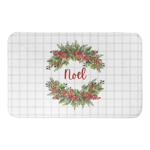 Creative Products Noel Holly Wreath 21 x 34 Bath Mat
