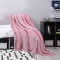 thumbnail image 4 of PiccoCasa Flannel Fleece Blanket, Microfiber Fuzzy Plush Blankets for Sofa, Pink 50" x 59", 4 of 10