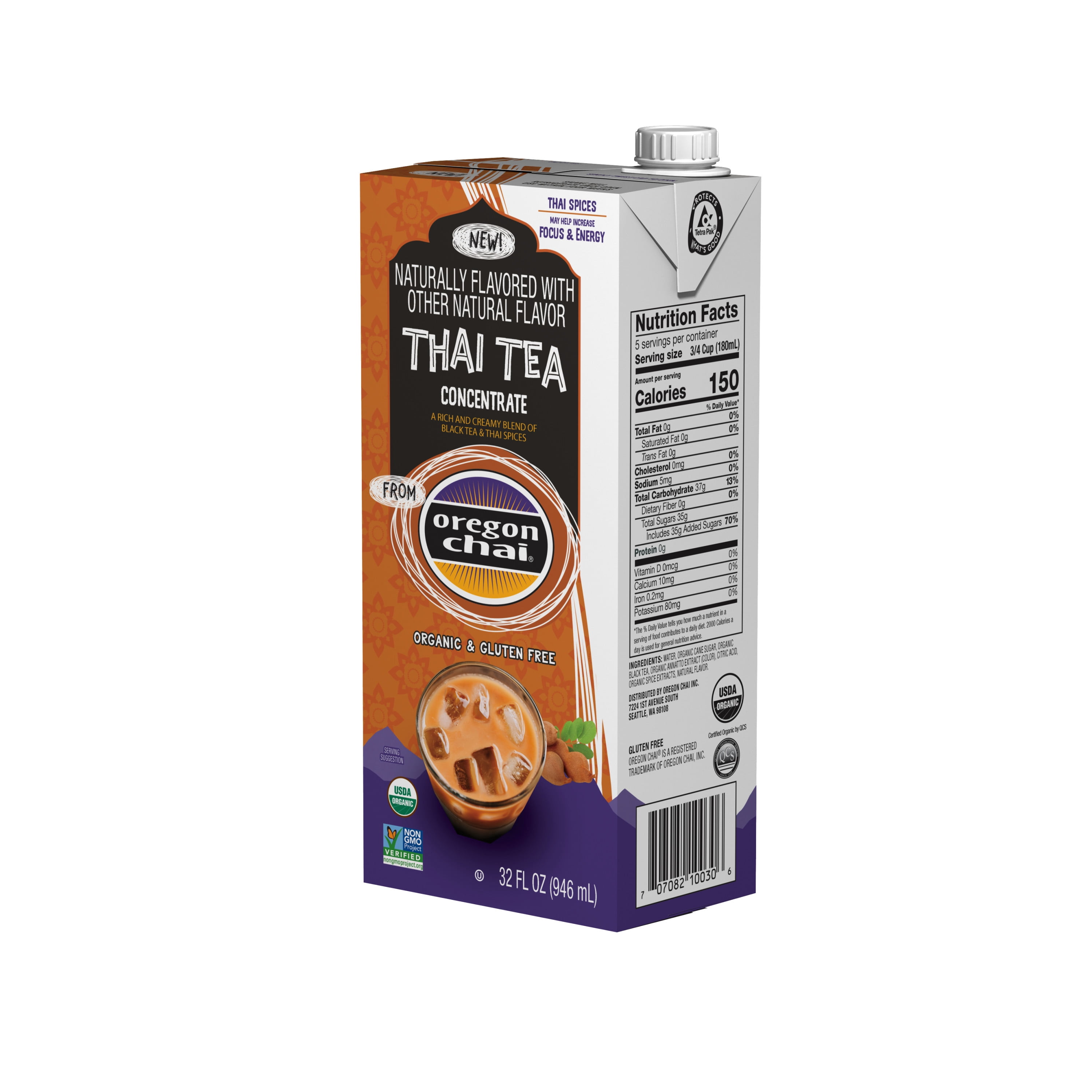32 fl. oz. Organic Thai Tea Latte 1:1 Concentrate