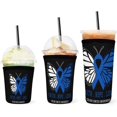 thumbnail image 1 of Butterfly Colon Cancer Awareness Coffee Sleeve Cups,Reusable 3 Pack Neoprene Cup Sleeve Set for 16-32oz Cold Drinks Beverages, 1 of 8
