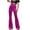 Hot Pink, variant on Lovskoo 2024 Velvet Pants for Women Fall Spring High Waist Wide Leg Bell Bottom Trousers Casual Baggy Pants Brown