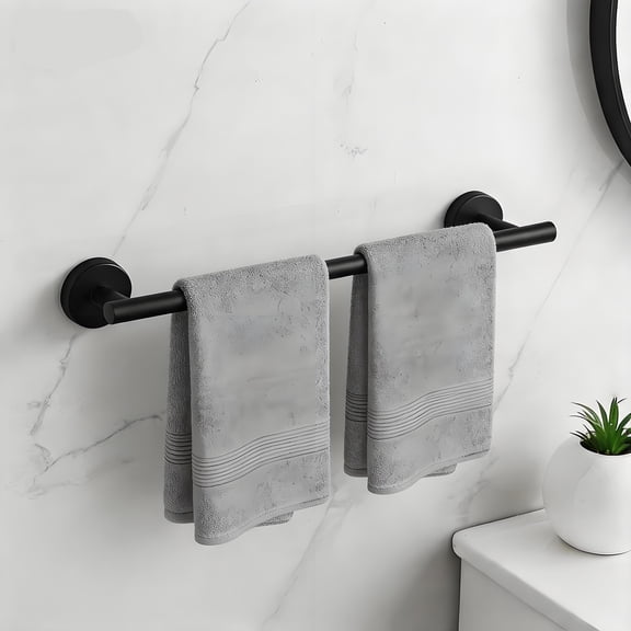 ASTOTSELL Modern Home Decor Bathroom Rust Resistant Wall Mounted Towel Bars with Hardware Accessories -  Matte Black