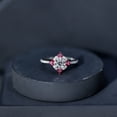 thumbnail image 6 of Rosec Jewels Lab Grown Diamond Halo Engagement Ring with Real Ruby - Statement Ring - EF-VS Quality, 18K White Gold, US 5.50, 6 of 9