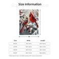 thumbnail image 5 of PHELIKA Snow Red Cardinal Winter Birds 10 All Season Soft Throw Blanket Lightweight Flannel Fleece Blankets 50"x40", 5 of 8