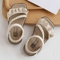 thumbnail image 5 of Juebong Sandals for Baby Girls Clearance Kids Girls Strappy Sandal Open Toe Summer PU leather Sandal Slip On Princess Flat Sandals Flower Shoes for Kids Size 0-12 Years, 5 of 5