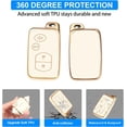 thumbnail image 5 of Key Fob Cover Compatible with Toyota Camry Avalon Corolla Highlander Prius RAV4 Venza Keychain Case Holder Protector,Gold-white, 5 of 6