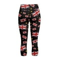 thumbnail image 5 of SCRAWLGOD Union Jack Star Women's Soft Capri Leggings with Pockets High Waist Tummy Control Crop 3/4 Leggings Slim Breathable Elastic Athletic Cropped Tights, XL, 5 of 7