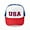 Red/Blue/White, variant on - USA Logo - Adjustable Unisex Printed Trucker Hat with Mesh Back