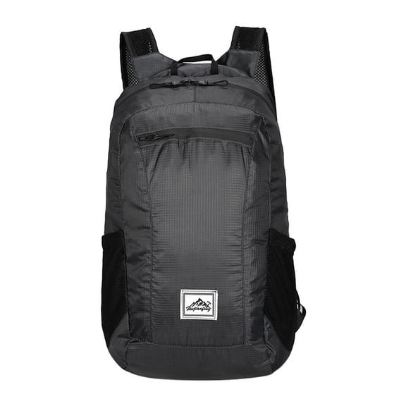 WIZUTIZ Travel Backpack Foldable Hiking Backpacks for Women Lightweight Large-Capacity Gym Backpacks Athletic Outdoor Bag Plain Sports Bags Medium Solid Bags Waterproof Classic Bag 1 PC Black
