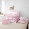 thumbnail image 6 of jejeloiu Girl Personalized Gifts 7-Piece Twin Bedding Sets,First Letter G Bedding Comforter Set For Bowknot Lover Reversible, 6 of 8