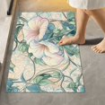 thumbnail image 6 of Toilet Rug Set Non-Slip Bathroom Rugs Soft Plush Machine Washable Contour Bath Mat Soft Pastel Morning Glory Flowers 24x20/24x16, 6 of 9