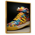 thumbnail image 2 of Designart "Sneaker Fashion in Street Art" Fashion Framed Wall Art - Glam Yellow Fashion Accessories Entryway Framed Wall Art, 2 of 6