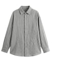 thumbnail image 5 of Aobny Baggy T Shirts for Men Solid Button Up T Shirts Collared Big & Tall Polos Long Sleeve Mens Tees,Gray,L, 5 of 6