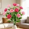 thumbnail image 2 of All Weather UV Resistant Artificial Flowers with Green Foliage, Realistic Faux Plastic Floral Bouquet, Indoor Outdoor Decor for Garden Porch Wedding Home Vase Arrangements(Pink), 2 of 7