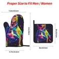 thumbnail image 2 of Pofeuu Neon Pop Art Pitbull Print Oven Mitts and Pot Holders 4 pcs Set,High Heat Resistant 500 Degree Extra Thicken Long Kitchen Cotton Oven Glove for Cooking, 2 of 6