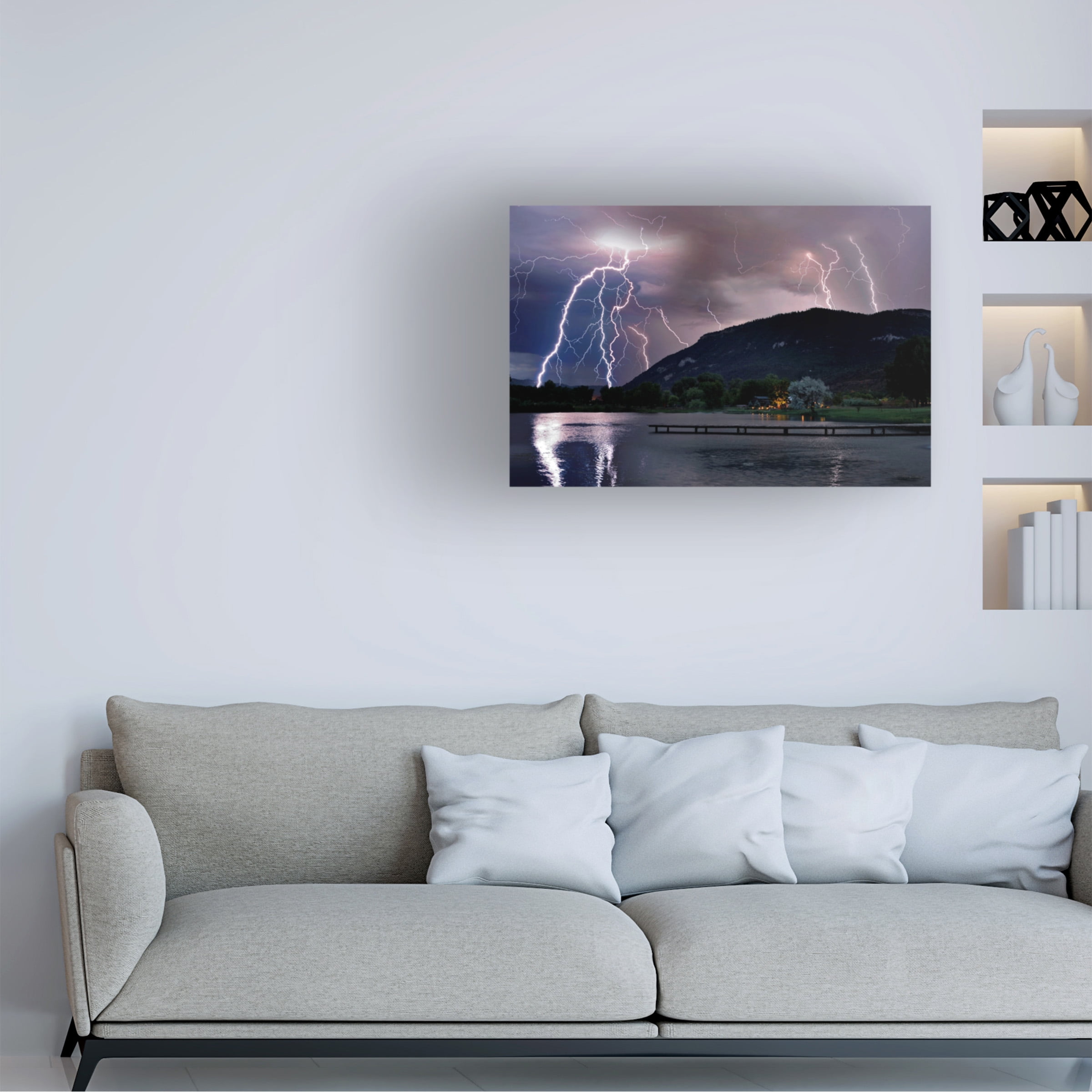 Trademark Fine Art Mike Jones Photo Lightning Campground Canvas Wall Art - 16x24
