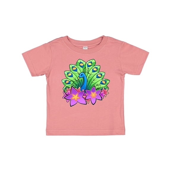 Inktastic Peacock and flowers Boys or Girls Baby T-Shirt