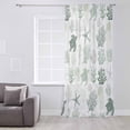 thumbnail image 3 of Sage Green Coastal Semi Sheer Curtains Drapes for Living Room,Bedroom,French Doors Window 54 Inches Long,Nautical Summer Beach Coral Sea Turtle Rod Pocket Chiffon Curtain Drapery Voile Drape Panel, 3 of 6