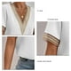 thumbnail image 4 of Blusa de manga corta, manga corta, cuello en V, manga corta, cuello en V, camisa de encaje con cuello en V, elegante y moderna, 4 of 5