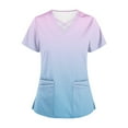 thumbnail image 3 of Aofany Flash Picks! Womens Nursing Scrub Tops Working Uniform Short Sleeve V Neck Workwear Blouse T-shirt with Pockets, 3 of 4