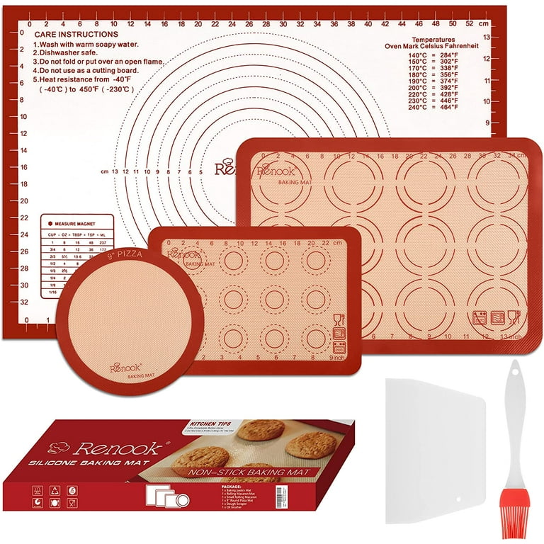 Silicone Baking Mat Set. Non-Stick Silicone Mats for Baking. 3 Quarter  Baking Sh