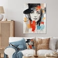 thumbnail image 2 of Designart "Stylish French Girl Charcoal" Fashion Metal Art Living Room, 2 of 5