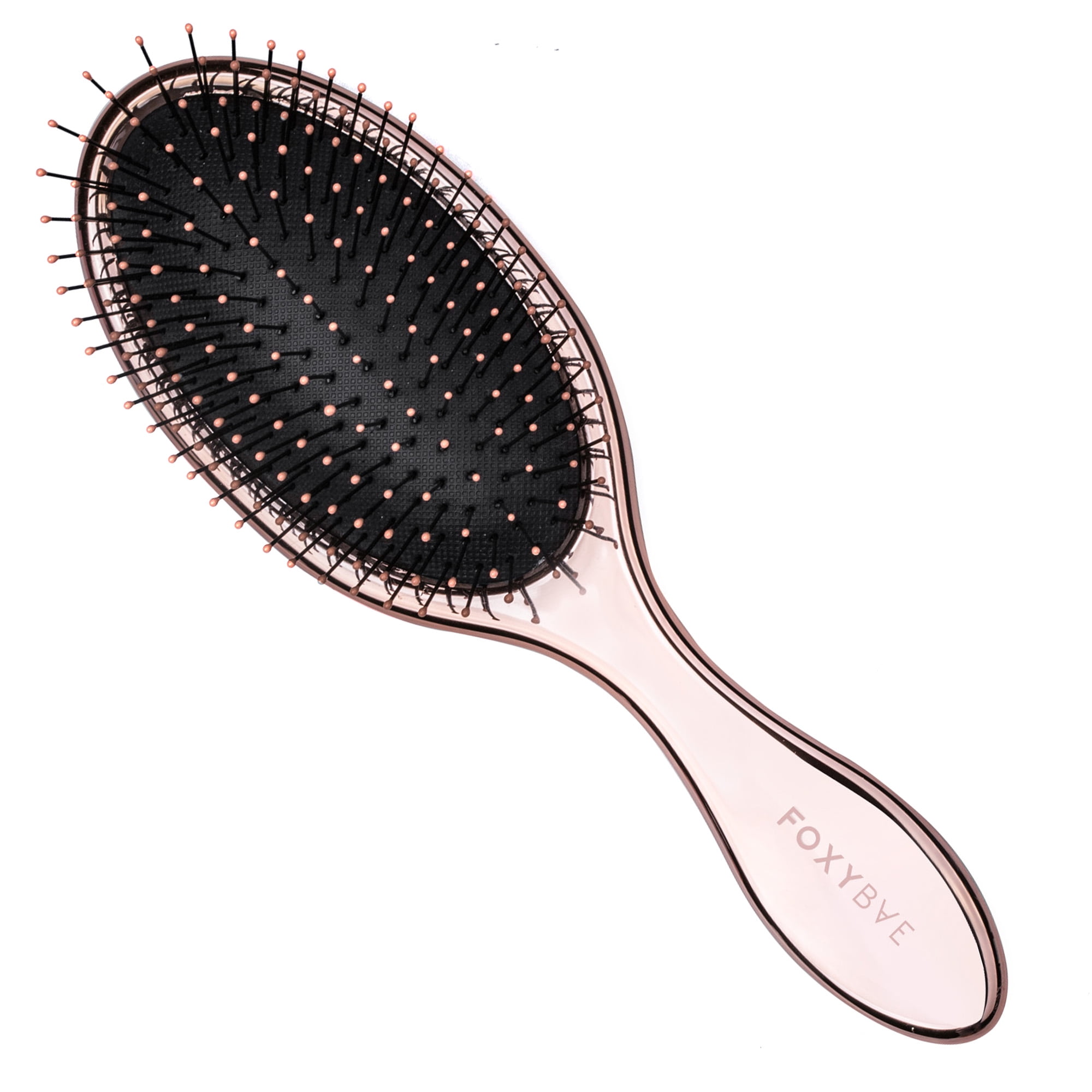 Foxybae Travel Size Plastic 8.6' Oval Detangling Paddle Hair Brush, Rose Gold