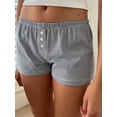 thumbnail image 3 of Yunliwuli Women's Summer Casual Pajama Shorts Solid Color/Floral/Heart/Striped Lounge Shorts, 3 of 6