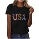 thumbnail image 5 of Tops de Ajuste Suelto para las Mujeres Sudadera Casual Impresa Manga Corta Cuello Redondo Superior, Poliéster, 5 of 7