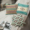 thumbnail image 5 of Set of 4 Brown Turquoise South Western Ethnic Throw Pillow Covers Tribal Native Seamless Pattern Decorative Pillow Cases Home Decor Standard Square 18x18 Inches Pillowcases, 5 of 6