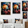 thumbnail image 4 of Designart "Stunning Azure And Tangerine Butterflyfish" Coastal Coral Under Water Floater Framed Wall Decor, 4 of 5