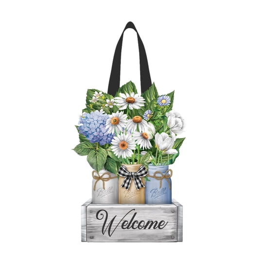Briarwood Lane Spring Door Hanger 19x12 Crated Mason Jars For Spring Door Hanger