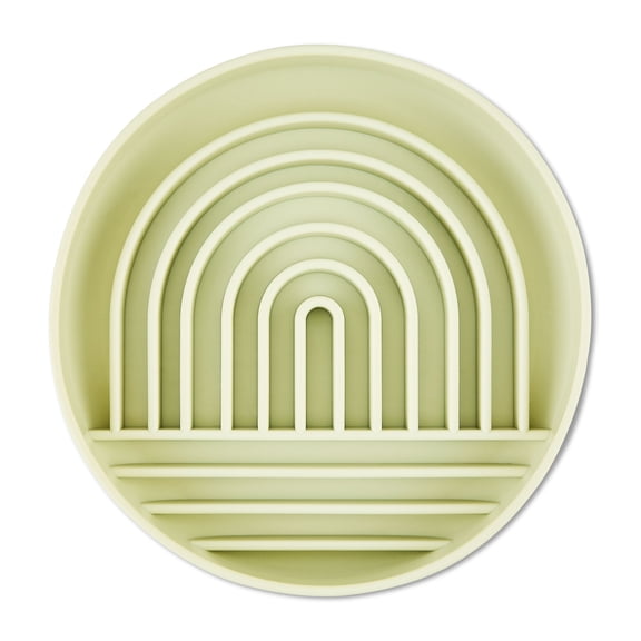 Vibrant Life Silicone Slow Feeder Bowl for Pets, Gray Rainbow