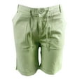 thumbnail image 3 of lmcalzta Mens Linen Cotton Shorts Summer Drawstring Beach Shorts Wiht Pockets Regular Fitting Button Plain Shorts, 3 of 3