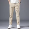 thumbnail image 1 of MYG Pantalon Chino Ajusté Extensible pour Hommes, Décontracté, devant Plat, Flex Classique, Complet, 1 of 9