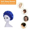 thumbnail image 5 of Gorros de pelo para dormir de noche para mujer, gorro sedoso de satén de doble capa, cubierta ajustable para la cabeza, gorro de ducha para cabello rizado, accesorios de peinado, 5 of 5